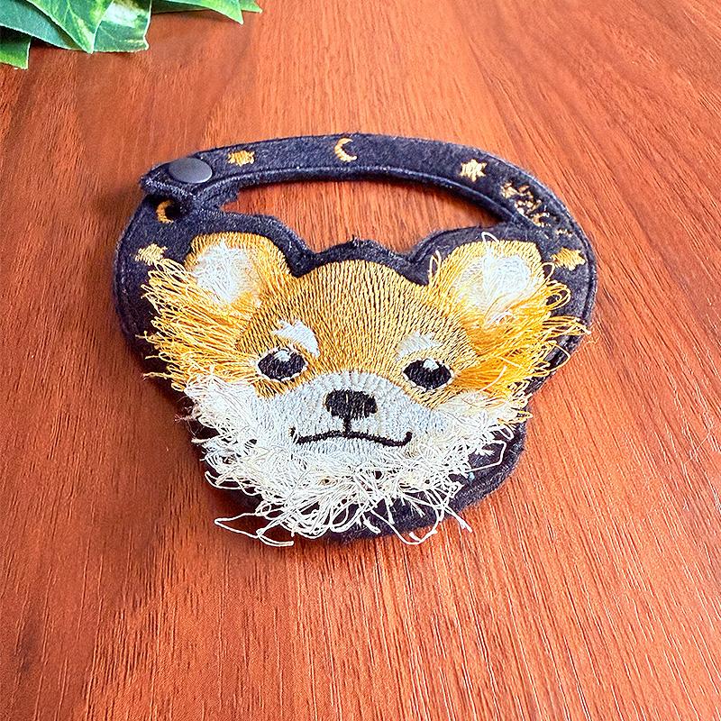 ふわふわの毛の刺繍☆ロングコートチワワのネームタグ☆.*˚名札、オーダー、お名前、刺繍 | 6枚目