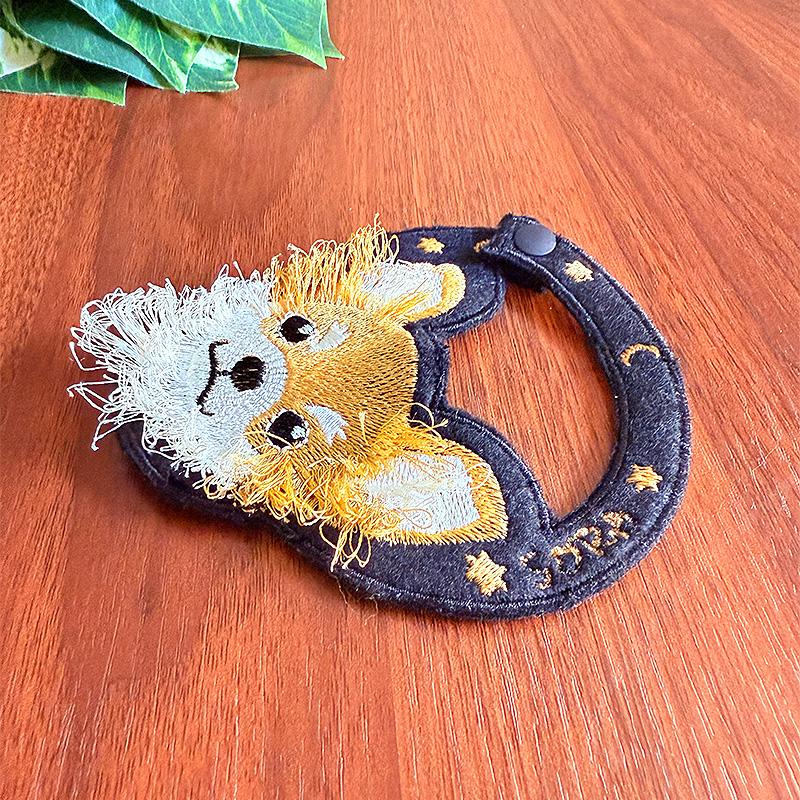 ふわふわの毛の刺繍☆ロングコートチワワのネームタグ☆.*˚名札、オーダー、お名前、刺繍 | 7枚目